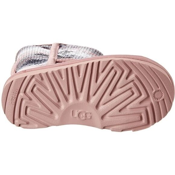 NEW UGG Kid Baby Classic II Sequin Rainbow Sheepskin Fur Lined Short Mid Boot - Picture 4 of 4